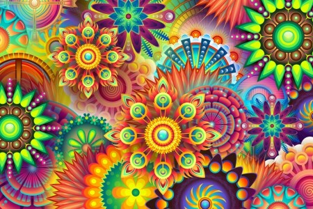 flower, paint, pattern, symmetry