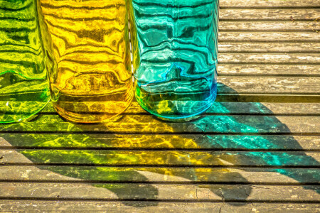 bottiglia, colore, bicchiere, macro, ombra