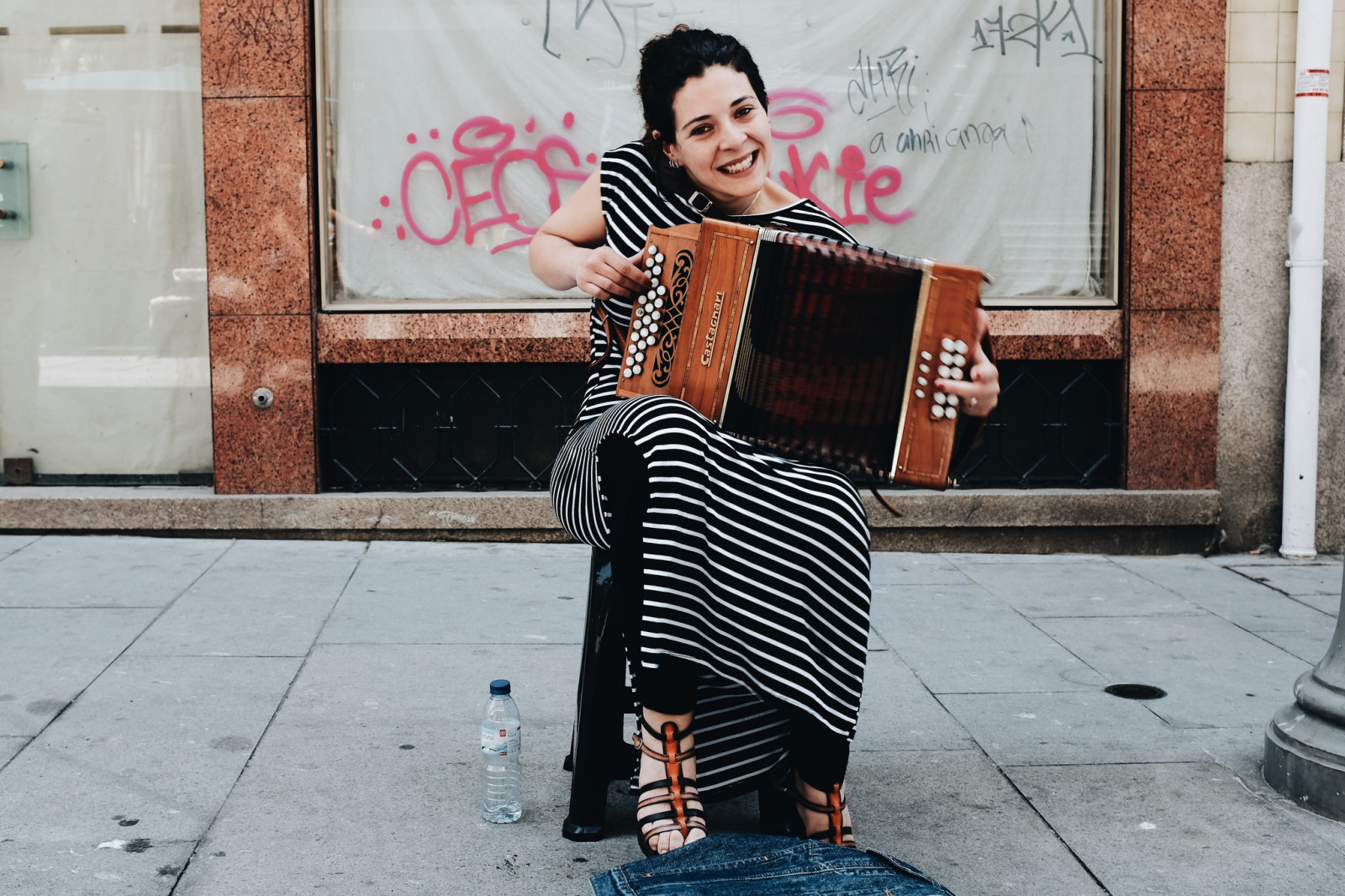 street, girl, Music