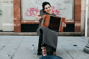 menina, Música, rua