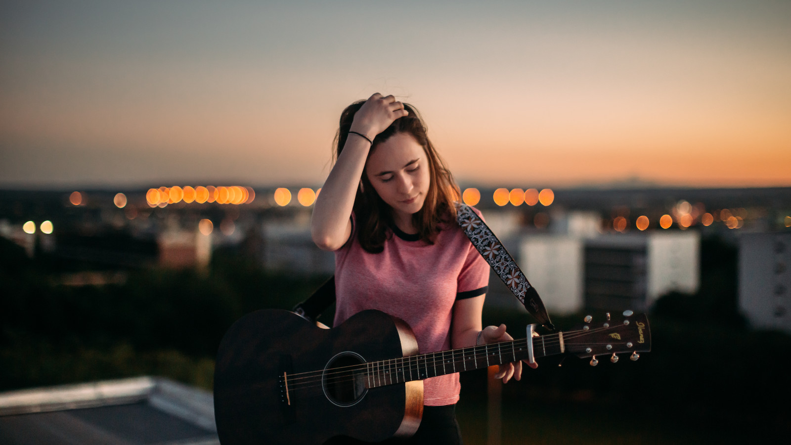 niña, Música, guitarra