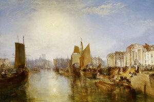 barca, Harbor DPA, casa, paesaggio, immagine, vela, la città, William Turner