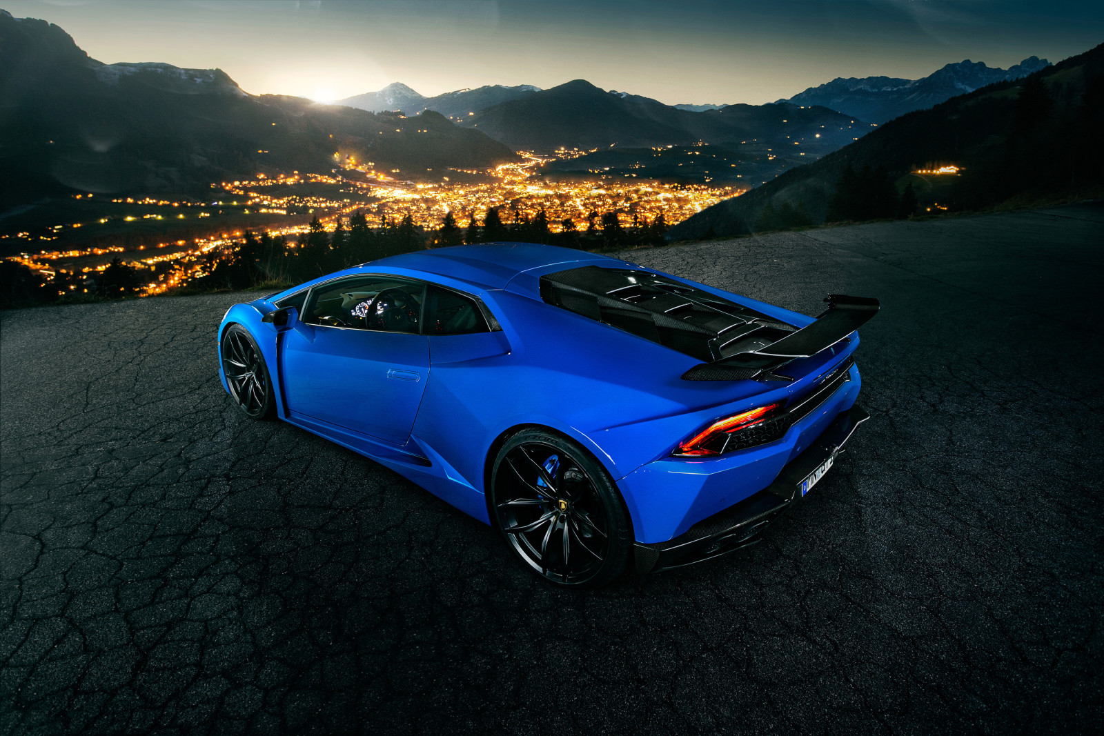 blue, Lamborghini, lights, Huracan, Hurakan, Novitec Torado