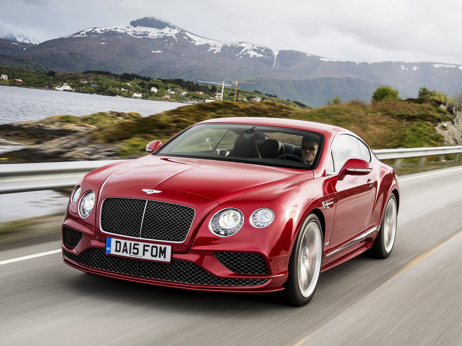 rosso, velocità, Bentley, Continentale, 2015