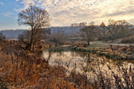 осень, пейзаж, природа, река