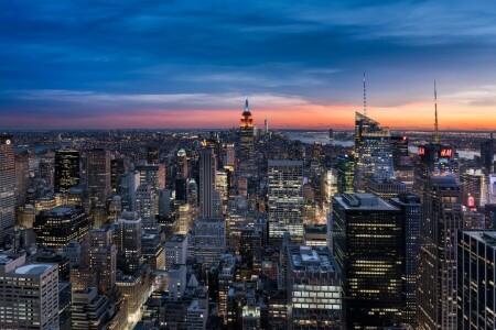 Matin, New York, la ville, Etats-Unis