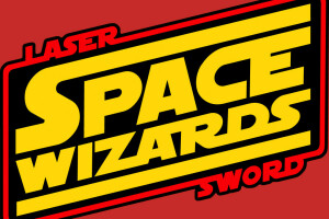 logo, red, space wizards, yellow