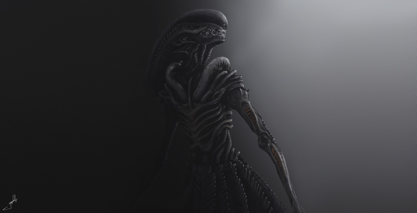 Művészet, ábra, idegen, Koncepció művészet, idegenek, Idegen, Xenomorph, Dmitrii Ustinov