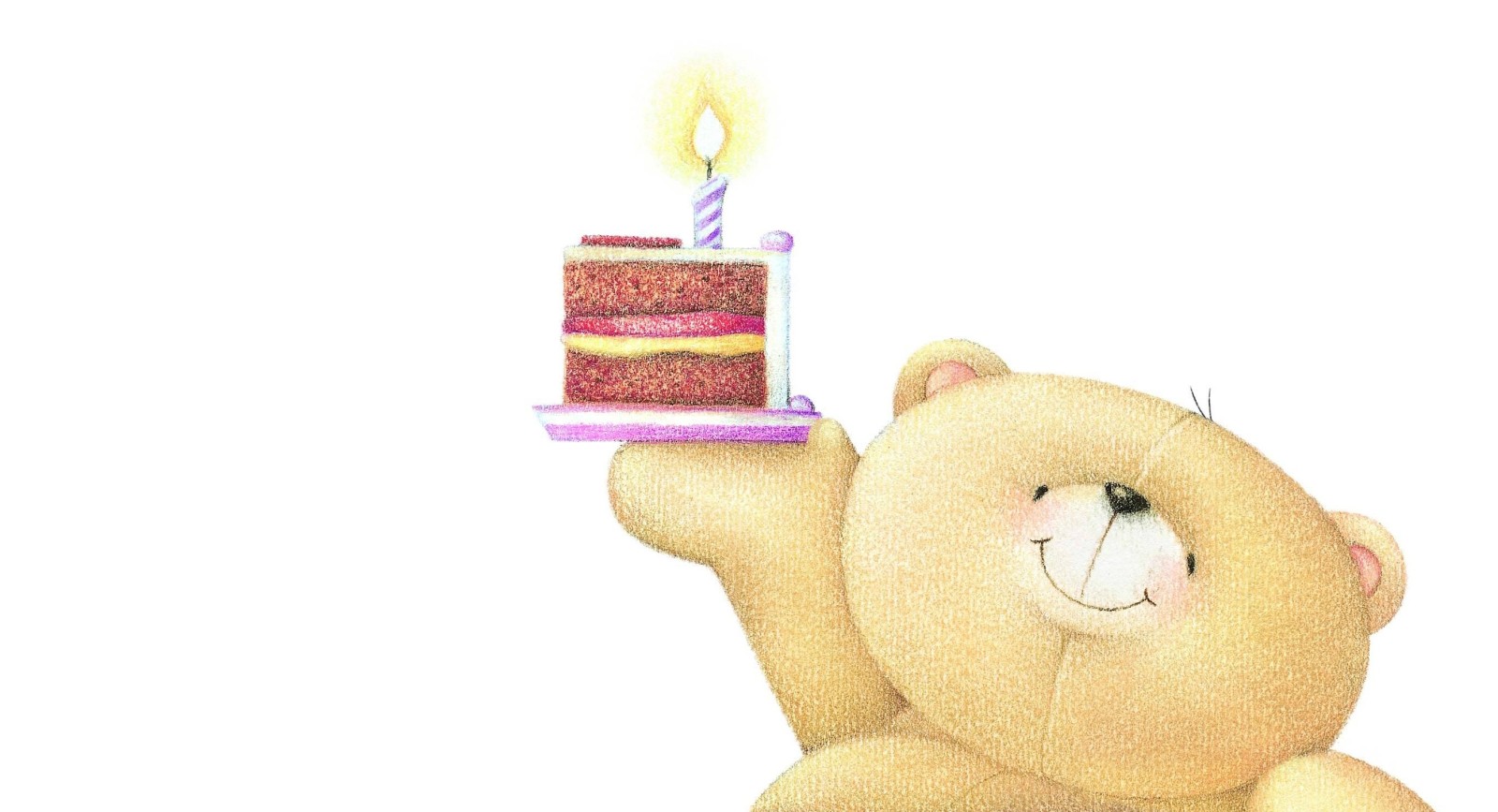 mood, holiday, bear, art, children's, Birthday, cake, candle