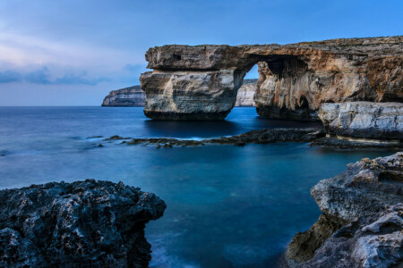 arco, rocas, mar