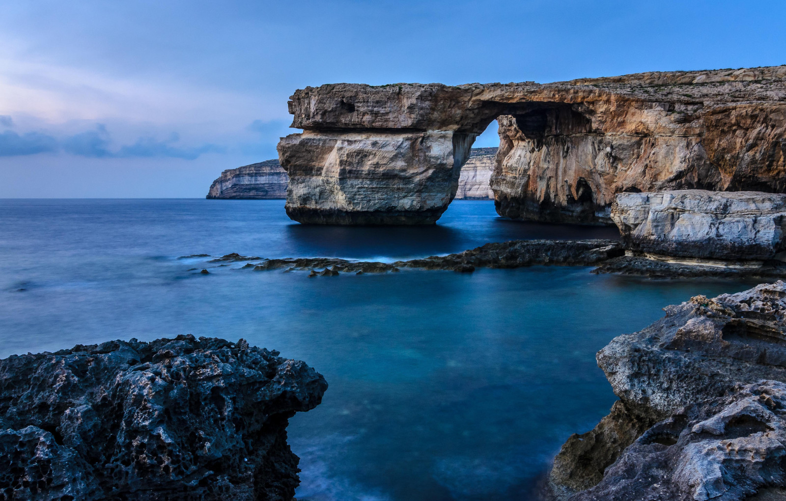 sea, arch, rocks