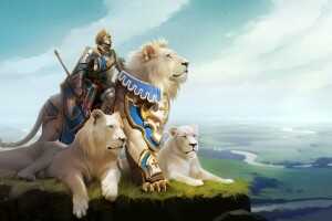 art, fantasy, GaudiBuendia, knight, Leo