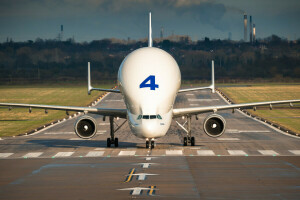 A300-600ST, Beluga, lading, JET, het vliegveld, het vliegtuig, widebody