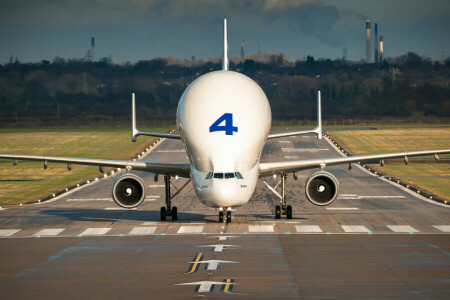 A300-600ST, Beluga, lading, JET, het vliegveld, het vliegtuig, widebody