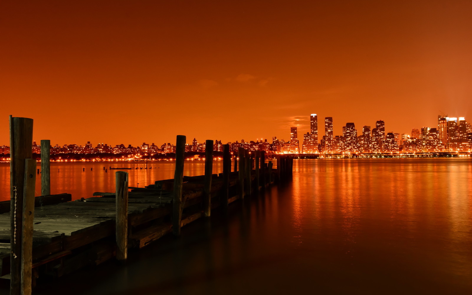 natt, pir, Hudson River, New York City, weehawken, Sista chansen