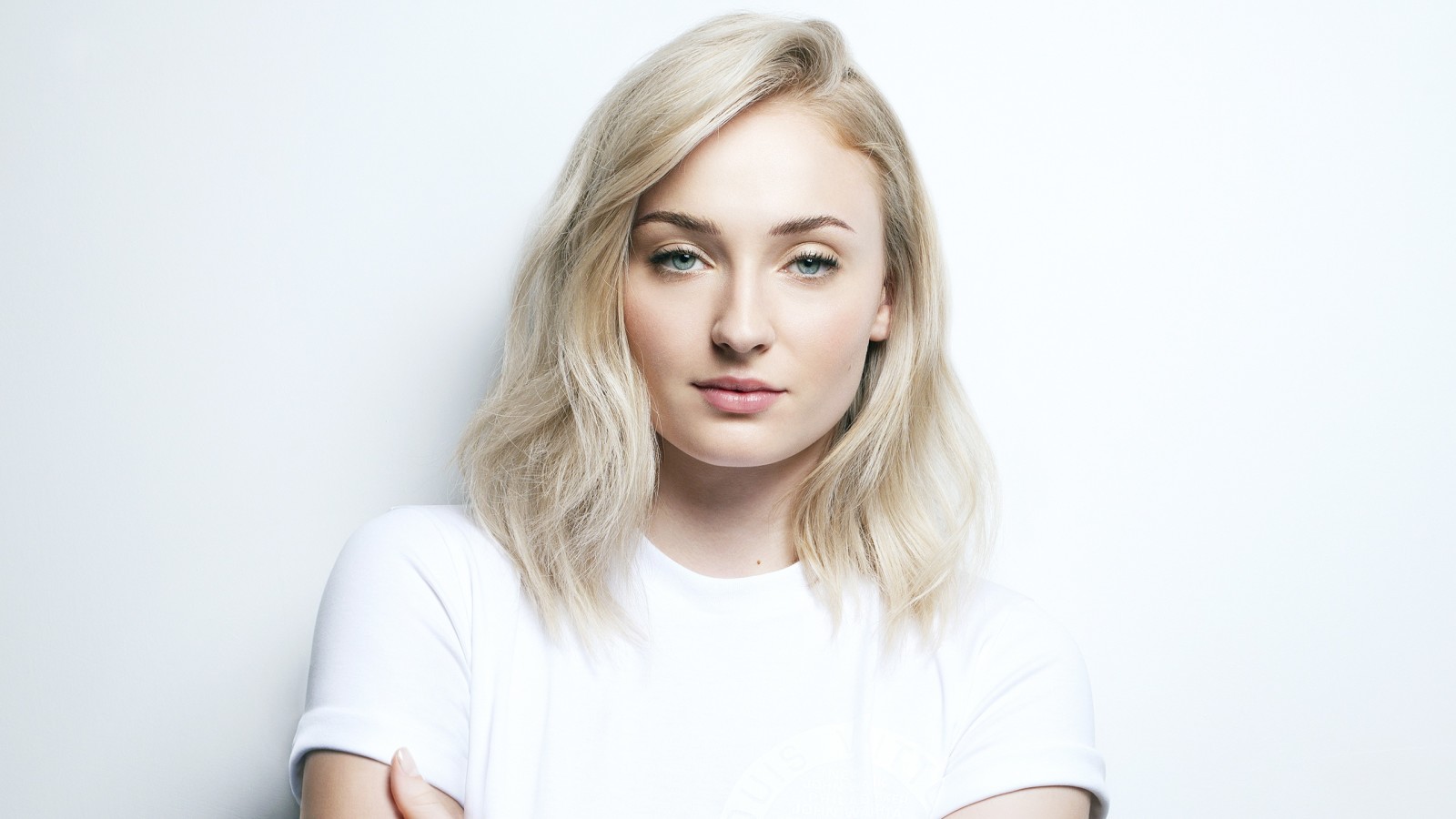 kijken, meisje, haar-, Sophie Turner