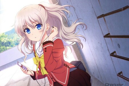 bow, form, girl, Headphones, Music, Player, tomori nao, wall