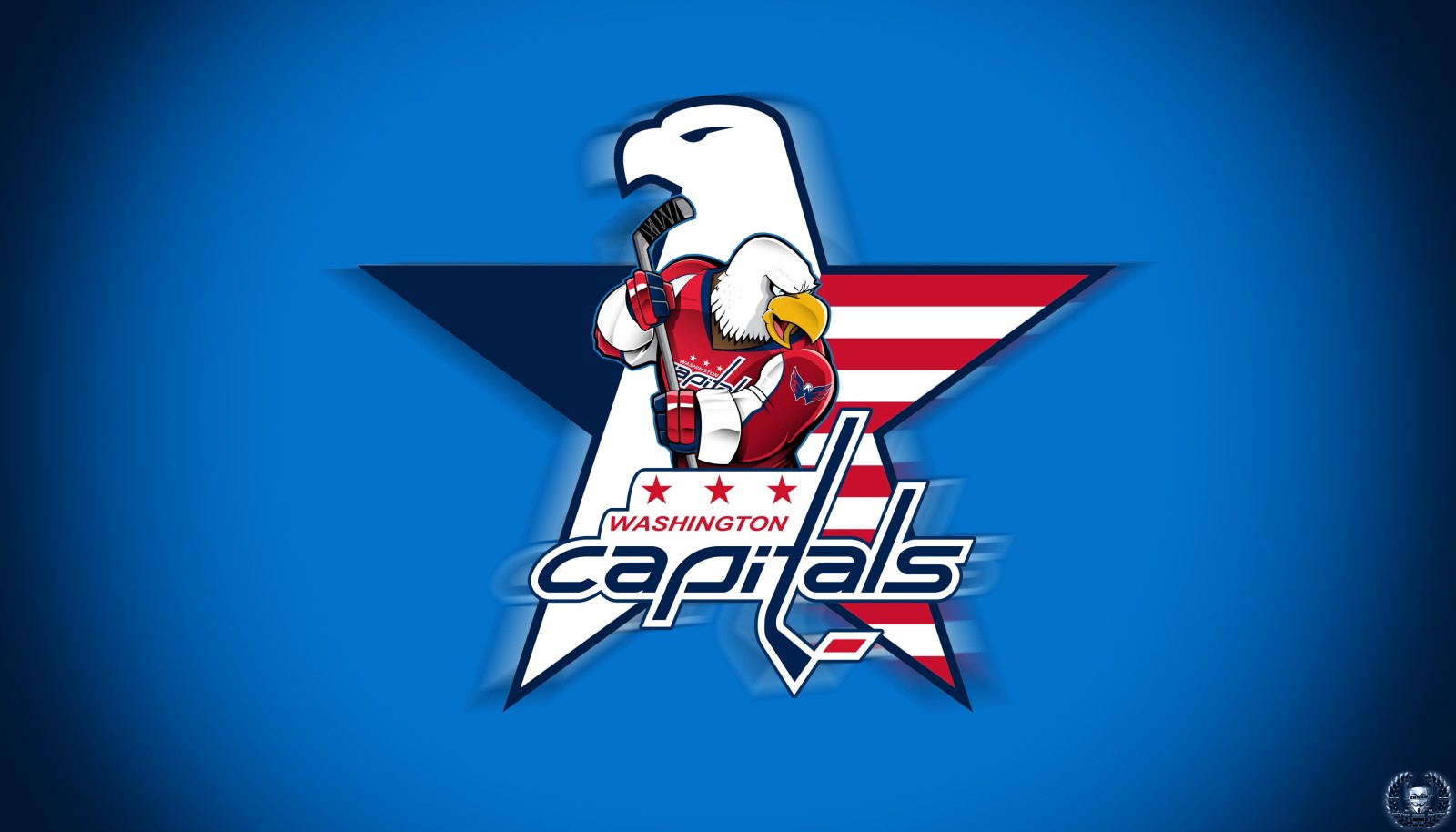 Blau, Hintergrund, das Spiel, Logo, Sport, madeinkipish, Washington, NHL