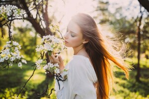 Caroline, girl, mood, spring