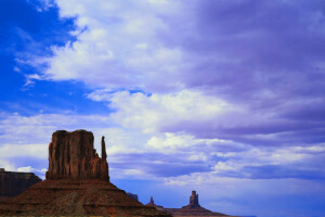 America, nuvole, montagne, Prateria, rocce, il cielo