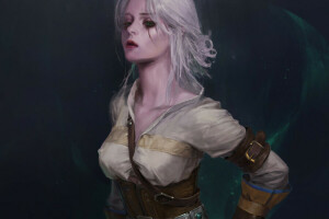 arte, Ciri, Cirilla, Veja, pose, witcher 3: caça selvagem