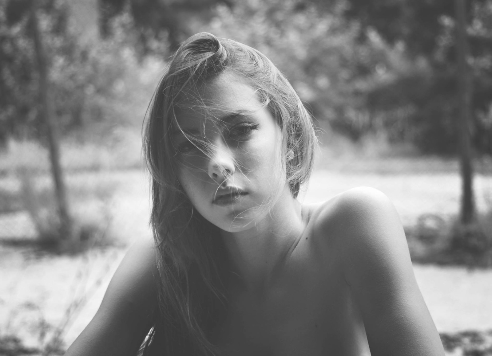 ragazza, grigio, foto, B / W, Melanie