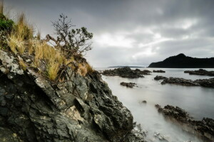 paesaggio, rocce, mare