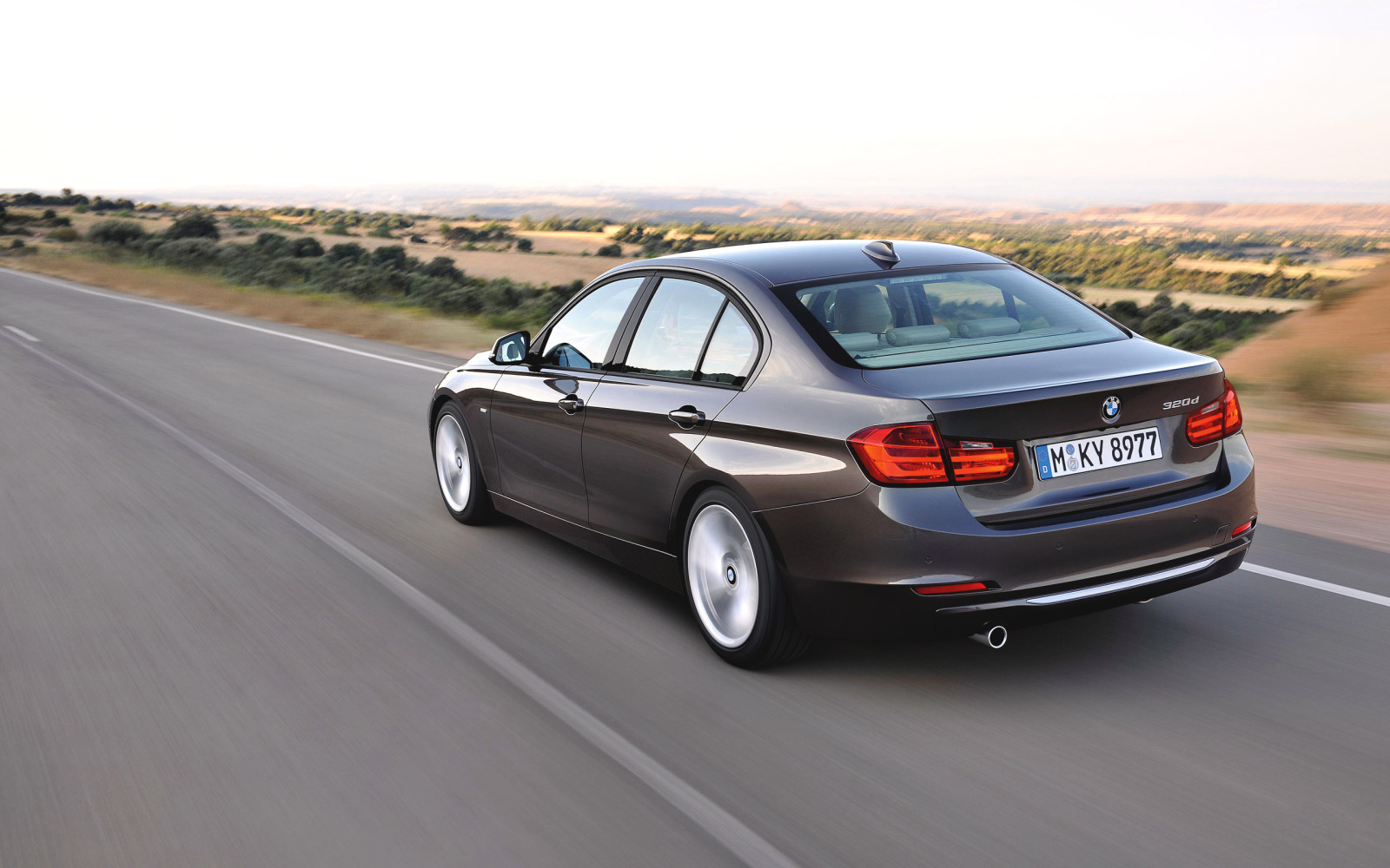 la carretera, auto, BMW, Máquina, Boomer, sedán, 3 series, día