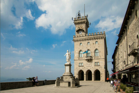 castle, Country, monument, San Marino, the sky, tower