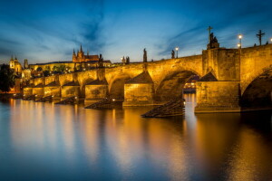 Puente de Charles, Republica checa, Praga, Moldava