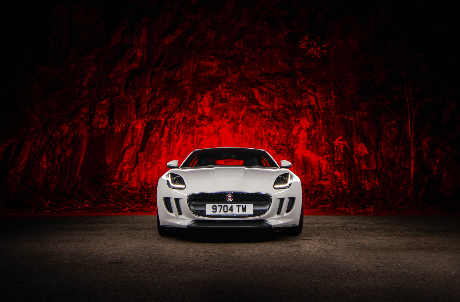 red, car, white, Jaguar, sport, Front, Ligth, F-Type