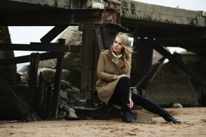 Alena, beach, beautiful, BEAUTY, blue, clouds, cold, cool