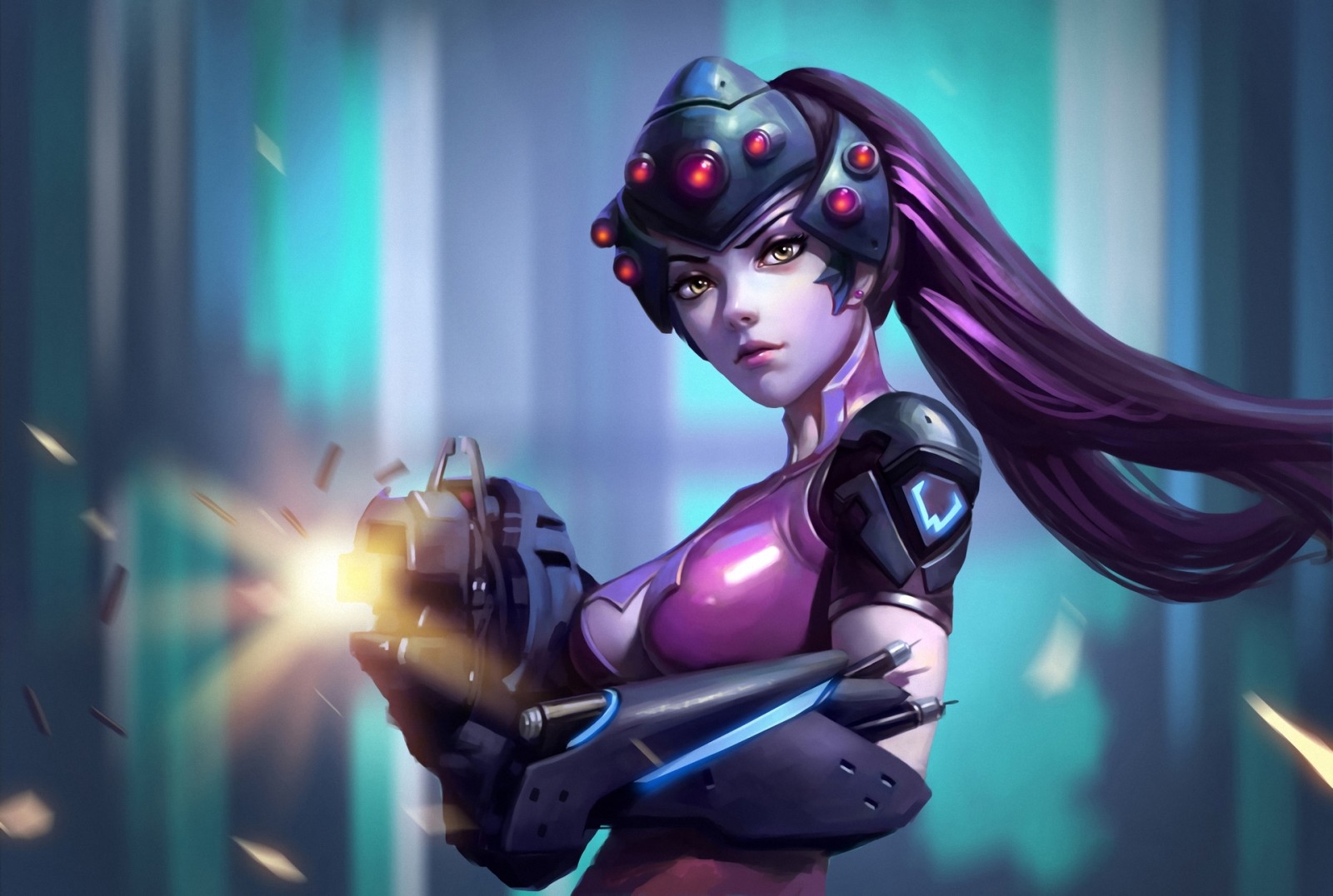 menina, BELEZA, armas, Nevasca, Overwatch, fps, Widowmaker