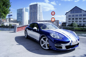 2015, bleu, voiture, Gemballa, GTP 720, photo, Porsche, réglage