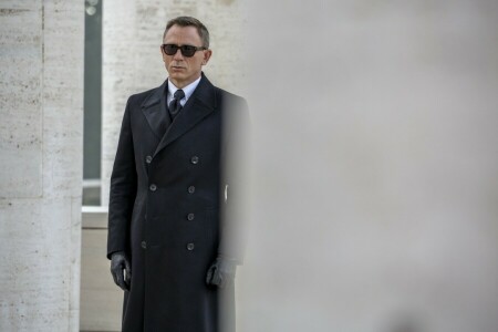 007, 007: ZAKRES, agent, płaszcz, Daniel Craig, rama, okulary, rękawiczki