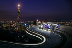 auto, Máquina, cidade da noite, panorama, a cidade