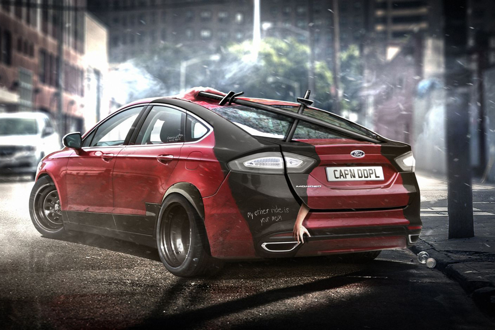 auto, Ford, Marvel, superhero, Deadpool, DC Superheroes, Ford Fusion Mondeo