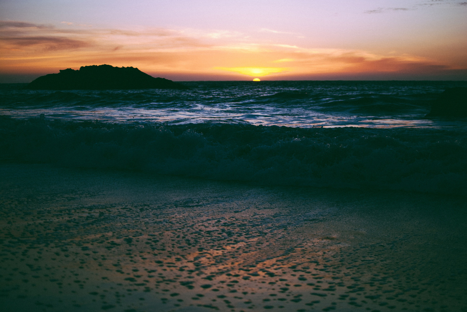 aftenen, solnedgang, strand, hav, USA, solen, Californien, San Francisco