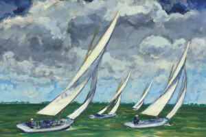 Kees van Dongen, obrázek, regata, plachta, přímořská krajina, sport, jachta