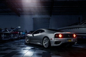 360, Inainte de, ferrari, Garde, Modena, Spate, Argint, supercar