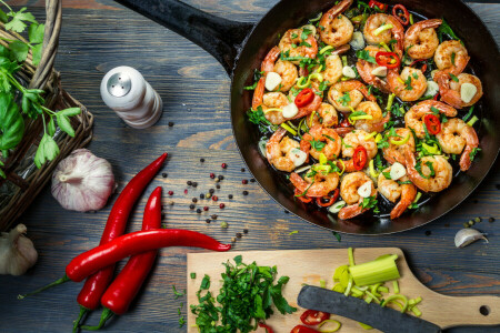 pepper, shrimp, shrimps