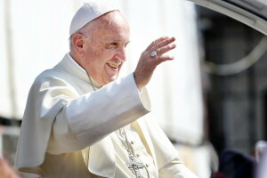 Jorge Mario Bergoglio Sívori, Pope Francis, poses, smile