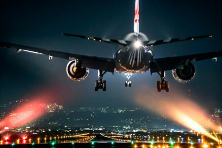 luces, el avión, el aumento