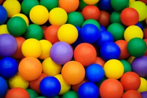 a lot, balls, colored