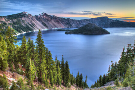 forêt, Lac, paysage, montagnes, parc