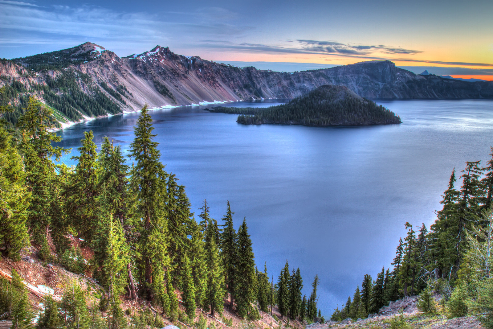 forest, Park, lake, landscape, mountains