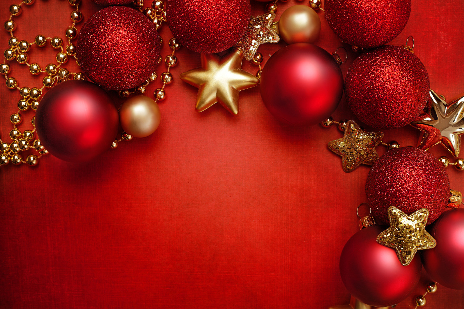 balls, New Year, Christmas, decoration, Merry, red, stars