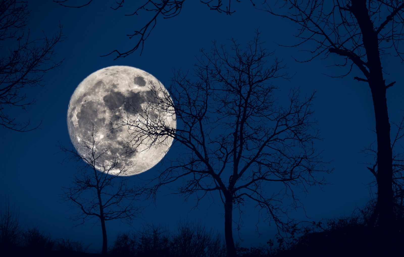 el cielo, noche, La luna