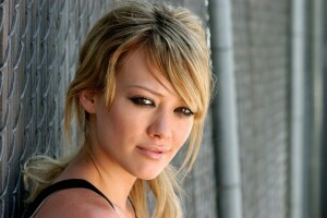 blond, ansikt, Hilary Duff