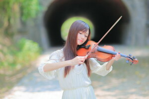 background, girl, Music, violin